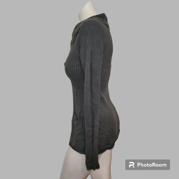 90s Arizona Jean Co Pullover Long Grey Sweater with pockets Large - Picture 4 of 7